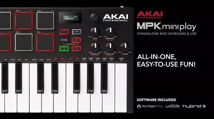 AKAI 2018发布新款自带音源MIDI键盘控制器MPK Mini Play